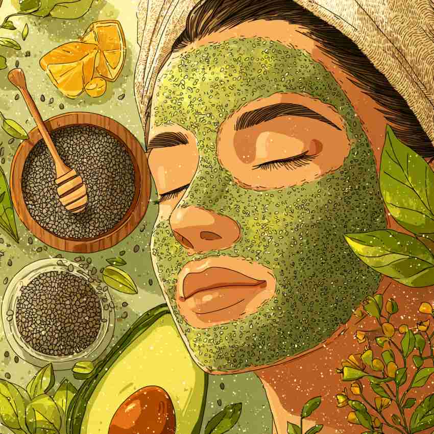 ماسک دانه چیا برای چاقی صورت