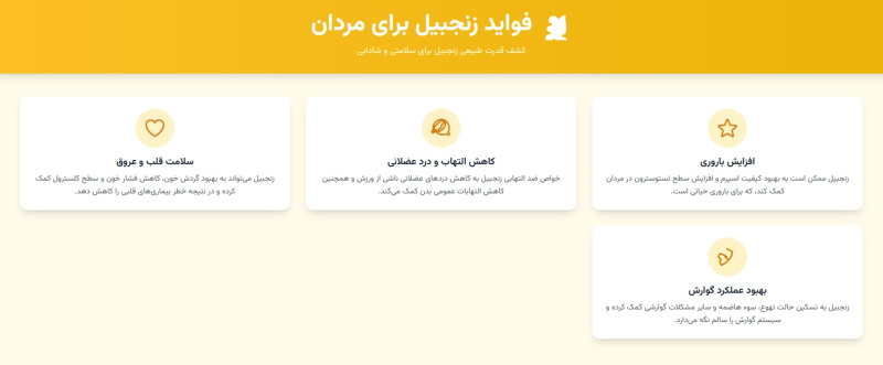 فواید زنجبیل برای مردان در یک نگاه